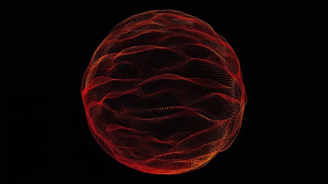 Red Orange Plasma Particle Sphere Rotating 4K