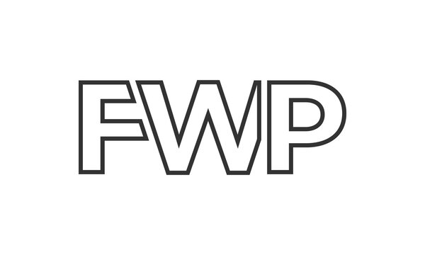 FWP logo design template with strong and modern bold text. Initial based vector logotype featuring simple and minimal typography. Trendy company identity.