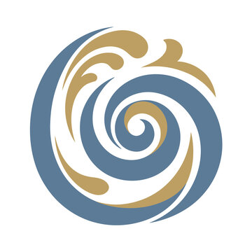 Blue and gold abstract swirl design