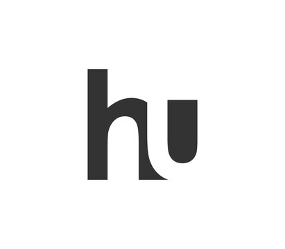 HU creative geometric initial based modern and minimal logo. Letter h u trendy fonts.