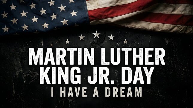 A respectful tribute graphic for martin luther king jr day featuring the iconic i have a dream quote text