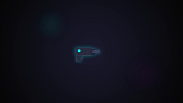 Minimalist digital animation of a futuristic scifi blaster weapon