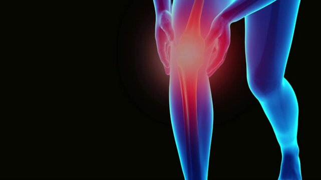 Knee Pain Affecting Mobility and Daily Activities. Knee injury with dislocation and sprains. Pain and edema in the sprained Knee