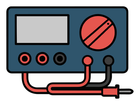 Digital multimeter electronic tester side view vecto.... Generative AI