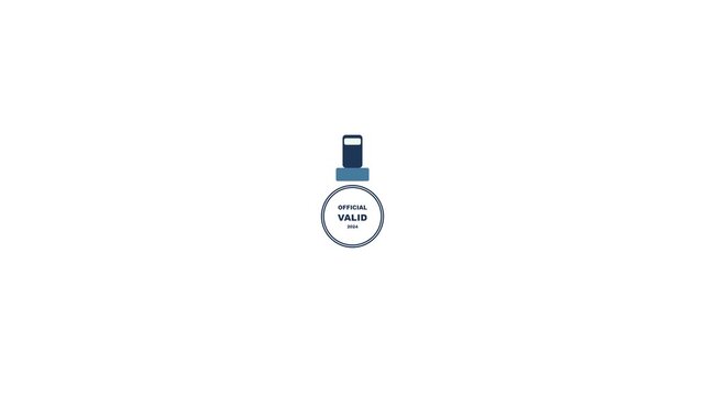 Animation of Official Valid Rubber Stamp Approving Document