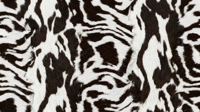 seamless abstract cowhide texture with black and white animal fur pattern for creative fashion background and modern textile design projects