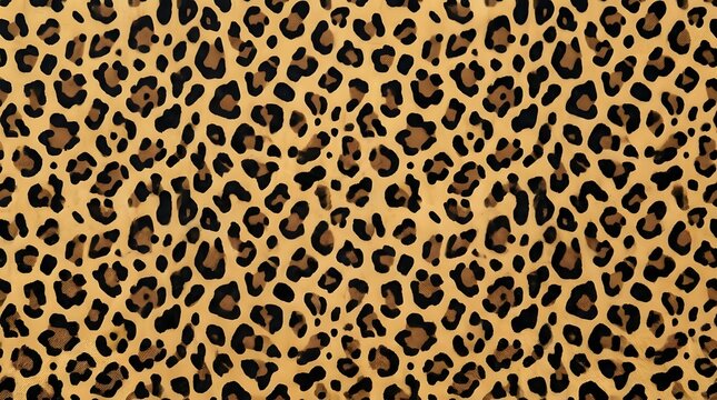 Seamless leopard fur pattern background texture in warm brown and black spots vector illustration for animal print fashion design and textile wallpaper graphics