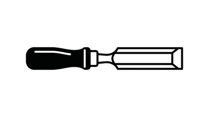 Obraz premium Black wood chisel icon isolated on white background