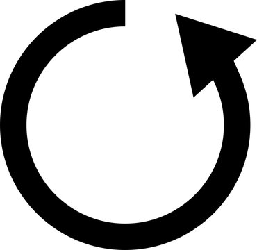 Circular Refresh Arrow Icon Sync Reload Repeat Loop Symbol Isolated on Transparent Background