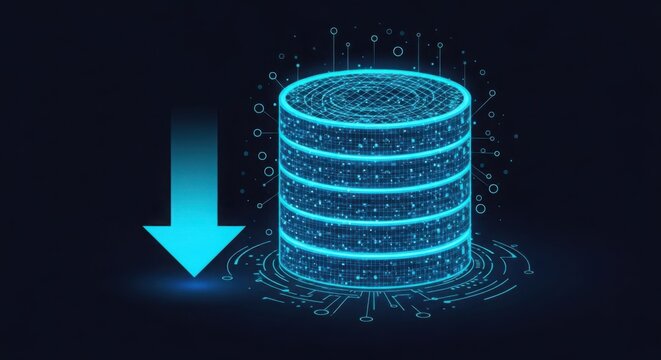 Downloading data from cloud storage stack illustration