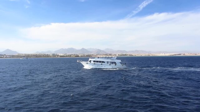 Cruise yacht sailing in Egypt