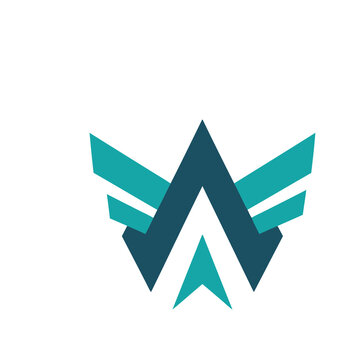 Abstract geometric logo with wings