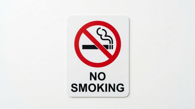 No Smoking Sign Prohibition Symbol Health Awareness White Background