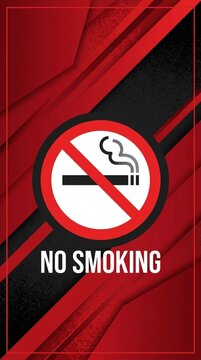 No Smoking Sign with Red and Black Abstract Background Warning Symbol