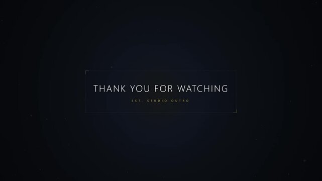 Animated Thank You For Watching Text on Dark Abstract Background