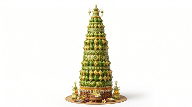 Celebration of the Indonesian Traditional Cultural Festival: Perang Topat (Ketupat War)