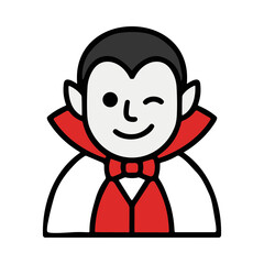 Fototapeta premium Playful Vampire Character Winking in Costume for Halloween Celebration