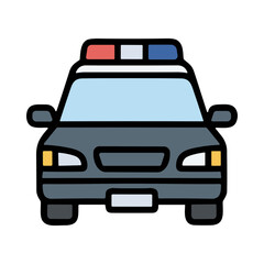 Police Car with Lights on Display in Urban Environment © Lillian