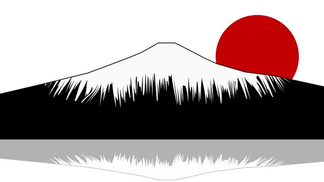 Minimalist graphic of Mount Fuji 4K
