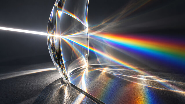Prismatic Light Refraction Through Clear Glass