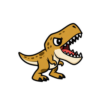 T-Rex dinosaur cartoon character illustration isolated on transparent background