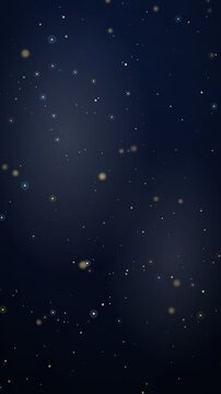 Starry winter night sky with gentle snowfall, Christmas loop (vertical 9:16)