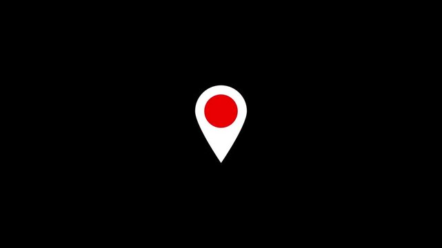 Map pointer icon set with pin symbols for navigation and location markers. 4K ANIMATION VIDEO