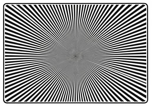 Black and white radial sunburst pattern with hypnotic optical effect