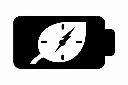 Clean Energy Battery Storage Timing Clock Icon