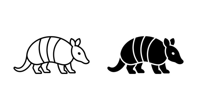 Armadillo icon, minimal vector illustration isolated on transparent background