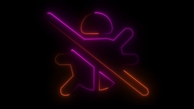 glowing neon digital illustration circuit bug icon overlapping circuit board symbolizing the intersection of technology. 4k motion video animation 