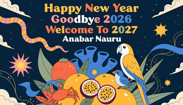 New Year Celebration, Tropical Paradise, Parrot, Fruit