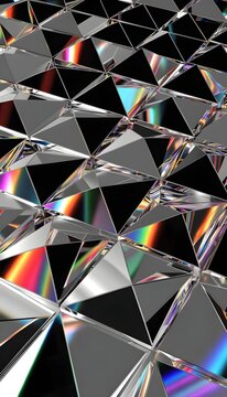 Abstract geometric pattern with metallic triangular facets
