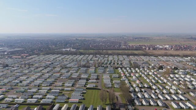 Drone overlooks vast caravan park