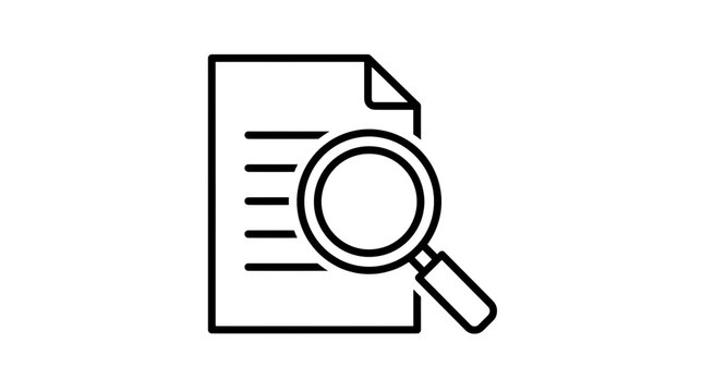 Magnifying glass on document with transparent background PNG