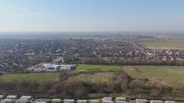 Aerial view of a vast caravan park