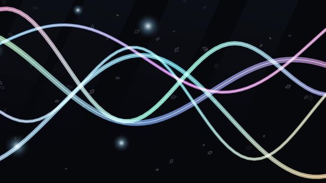 Vibrant abstract light trails weaving complex cosmic patterns