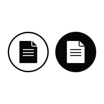 File document icon symbol set black and white design