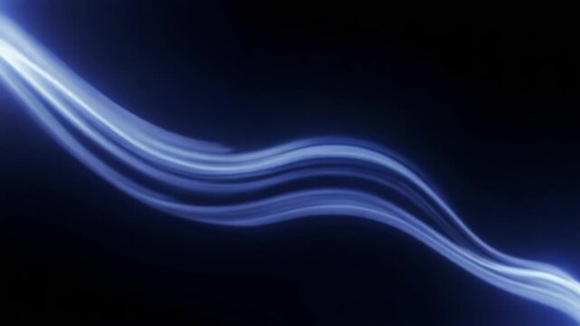 Abstract Blue Light Streaks Flowing Smoothly on Dark Background Dynamic Energy Motion