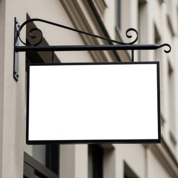 Antique hanging signboard on building exterior