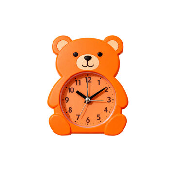 Cute Orange Bear Shaped Desk Clock For Kids Room Decoration