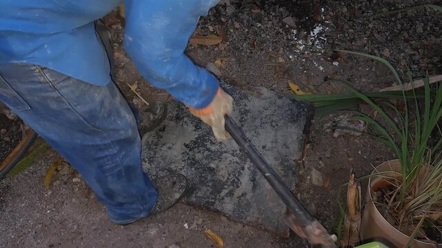 Striking Sheet Metal Edges With Pickaxe To Reshape