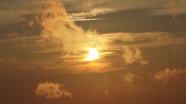Vibrant golden sunset cloud sky background Sept 26 2026