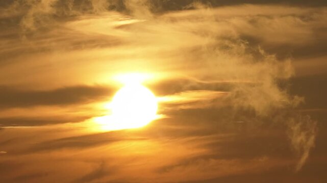 Vibrant golden sunset cloud sky background Sept 26 2026