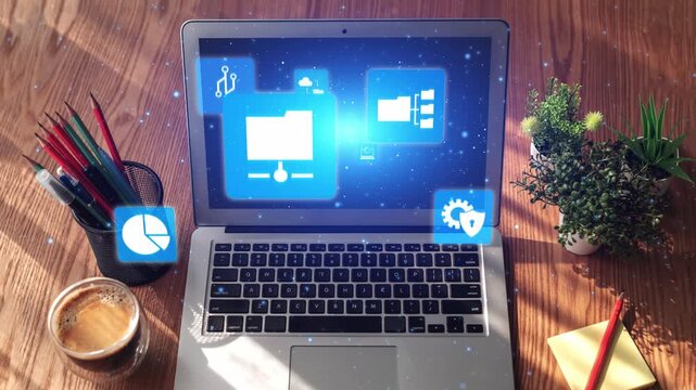Concept of managing online folders with digital file organization, cloud storage, and secure sharing. Online folders improve workflow, online folders ensure access control. Gist