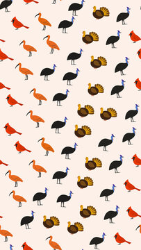 Pattern of various birds illustration