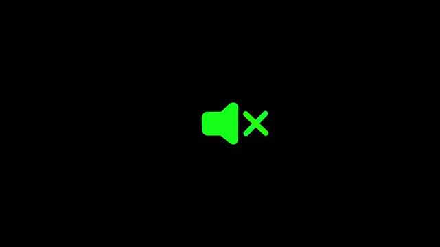 No allowed sound sign animation with transparent background with alpha channel, mute icon showing volume symbol with prohibition sign.