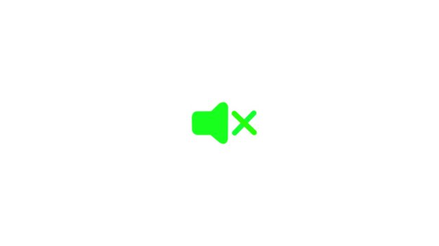 No allowed sound sign animation with transparent background with alpha channel, mute icon showing volume symbol with prohibition sign