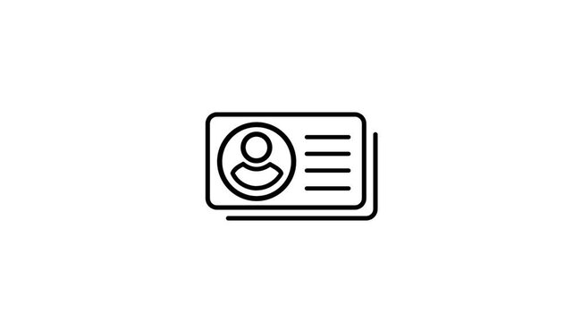 People, person, human, user and profile ID card animated icon for ​employee identity, identification, identifier, account verify, validation, information, access and other.4K video animation