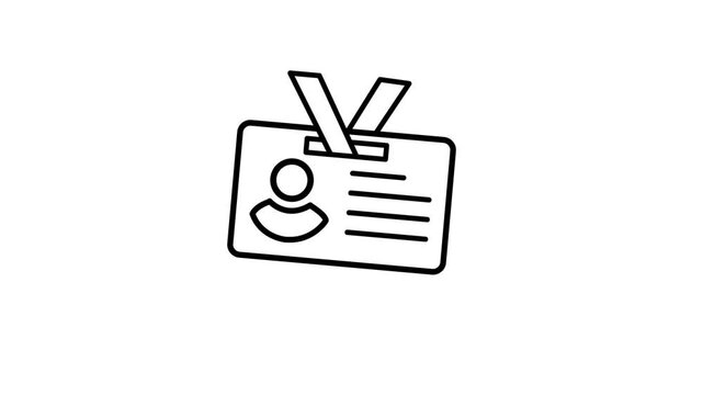 People, person, human, user and profile ID card animated icon for ​employee identity, identification, identifier, account verify, validation, information, access and other.4K video animation